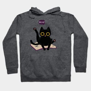 Who Me? Cat on book Hoodie